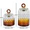 Glass Geometric Faceted Ombre Decorative Jars with Diamond Knobs, 2ct.